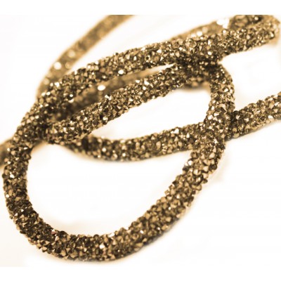 CORDA DE STRASS - DOURADO  - 8 MM - METRO