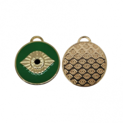 Pingente Verde e Dourado - 2,9 x 3,2 cm - Unidade