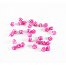 MINI FLOR ROSA PINK - RESINA _ 0,5 X 0,5 cm - Pacote c/ 50 Pçs 