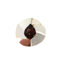 PINGENTE METAL ORGANICO COM RESINA CRAVEJADA TARTARUGA -UNIDADE