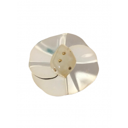 PINGENTE METAL ORGANICO COM RESINA CRAVEJADA MADREPEROLA -UNIDADE