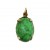 Pingente Pedra Resina - Com Strass - 13X24 MM - Verde Marmorizado
