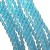 Fio de Vidro Oval Chato - 1 x 0,6 cm - Azul - C/ Aprox. 36 peças